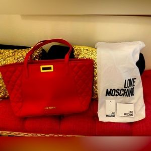 Red Love Moschino tote Bag